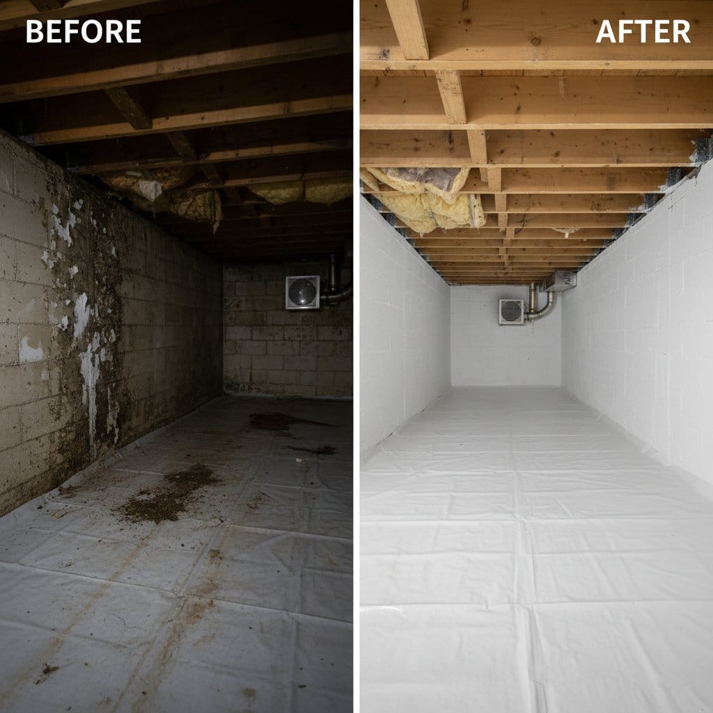 Post-Remediation Cleaning & Clearance restoration β crawl space of bungalow in Woodcliff Lake, NJ